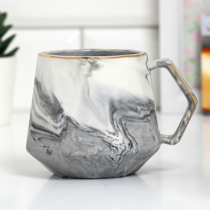 Кружка керамическая «Счастье», 350 мл, цвет серый Кружка керамическая «Счастье», 350 мл, цвет серый