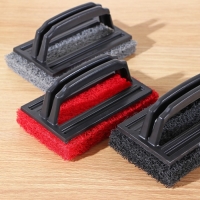 Щётка абразивная с ручкой Доляна, 15&times;9 см, цвет МИКС