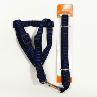 Комплект амуниции рельефный, поводок 120 х 1,5 см, ОГ 36-49 см, сине-чёрный Комплект амуниции рельефный, поводок 120 х 1,5 см, ОГ 36-49 см, сине-чёрный