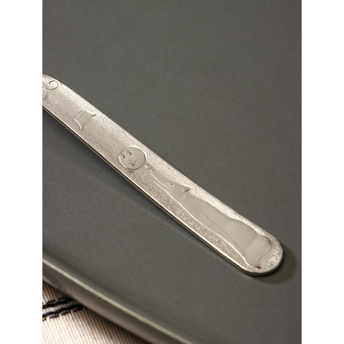 Ложка десертная &laquo;Колобок&raquo;, h=16 см, толщина 1,5 мм, цвет серебряный