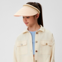 Козырёк плетёный для девочки MINAKU цвет розовый, р-р 50-52 Козырёк плетёный для девочки MINAKU цвет розовый, р-р 50-52