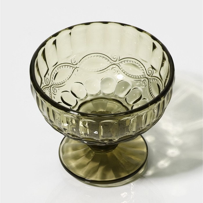 Креманка стеклянная Magistro &laquo;Ла-Манш&raquo;, 350 мл, 12&times;10,5 см, цвет зелёный