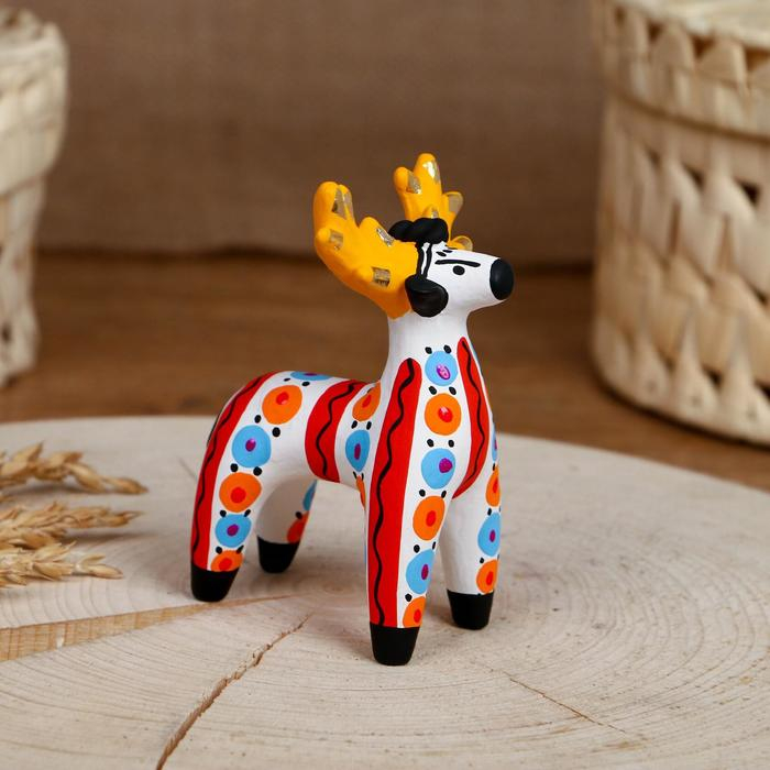 Дымковская игрушка Дымковская игрушка "Олень", микс