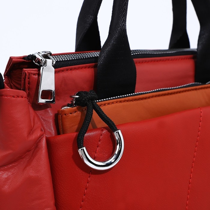 Сумка-тоут на молнии, цвет красный Сумка-тоут на молнии, цвет красный