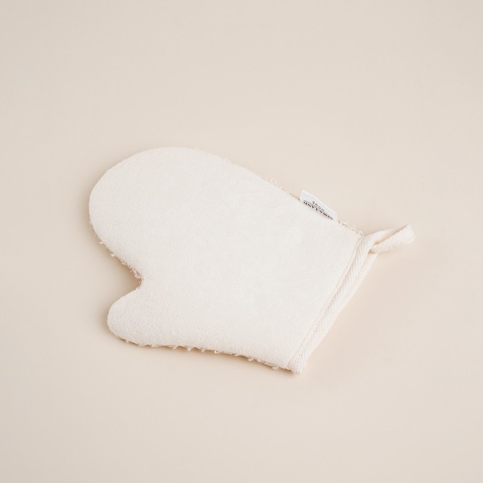 Мочалка - варежка массажная SL Home &laquo;Ортика&raquo;, крапива, хлопок, 21&times;18 см, цвет бежевый