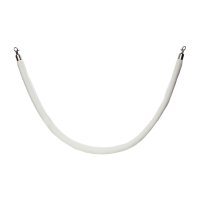 Канат бархатный оградительный, cеребряный наконечник -1,5м, белый Канат бархатный оградительный, cеребряный наконечник -1,5м, белый