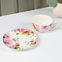 Чайная пара фарфоровая Доляна «Вдохновение», 2 предмета: чашка 250 мл, блюдце d=15,1 см Чайная пара фарфоровая Доляна «Вдохновение», 2 предмета: чашка 250 мл, блюдце d=15,1 см