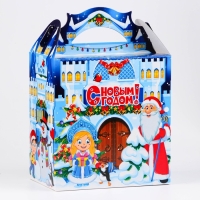Новый год. Коробка подарочная новогодняя Ларец "Крепость" 18,2 х 11,5 х 26 см.