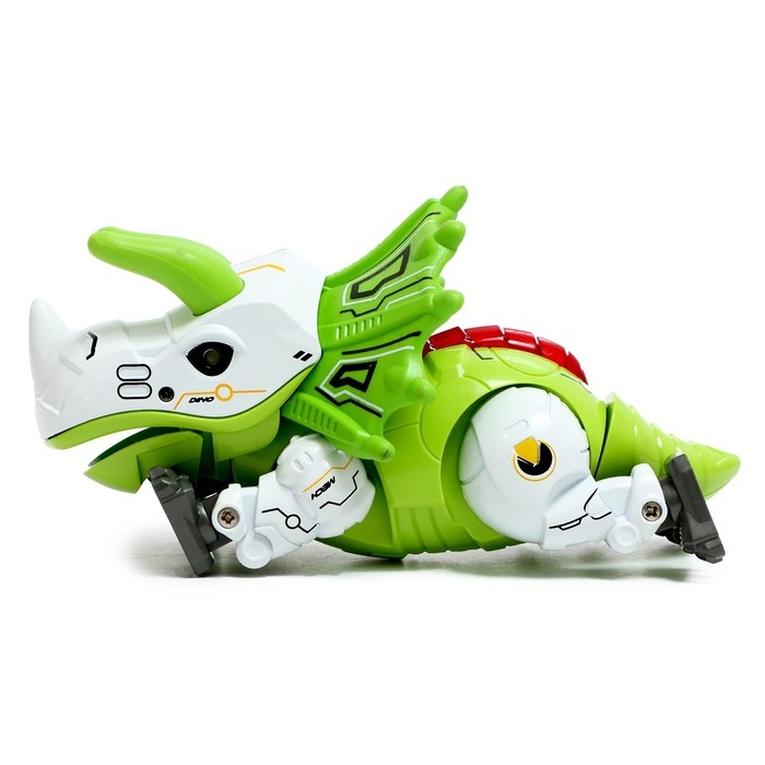 Робот &laquo;Динобот&raquo;, реагирует на прикосновение, световые и звуковые эффекты, металлический, цвет зелёный