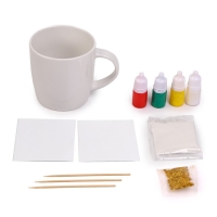 Кружка под раскраску на новый год. Рисование на воде: эбру &laquo;Ёлочка&raquo;, новогодний набор для творчества