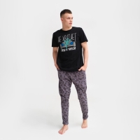 Пижама мужская KAFTAN "Не хватает" р.48, черный/серый