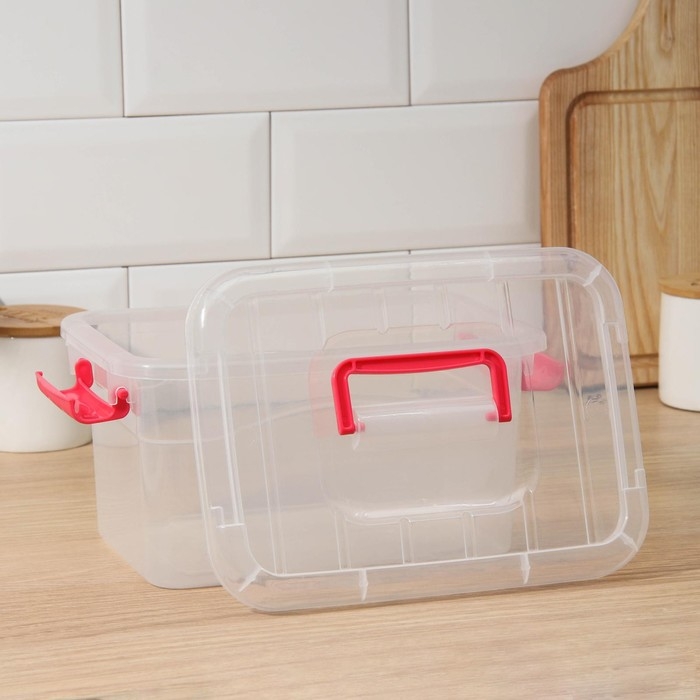 Контейнер для хранения пластиковый с крышкой &laquo;Дипломат&raquo;, 25&times;17,5&times;13 см, цвет МИКС