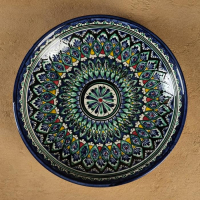 Ляган Риштанская Керамика "Узоры", 25 см, синий Ляган Риштанская Керамика "Узоры", 25 см, синий