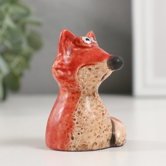 Сувенир керамика "Рыжая лисичка" 5,1х5,4х6,8 см