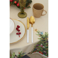 Скатерть новогодняя Этель "Noble Christmas" d=220 +/- 3см с ГМВО, 100% хлопок, саржа 190 гр/м2 Скатерть новогодняя Этель "Noble Christmas" d=220 +/- 3см с ГМВО, 100% хлопок, саржа 190 гр/м2