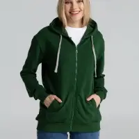 Толстовка с капюшоном на молнии Unit Siverga Heavy, темно-зеленая, размер S