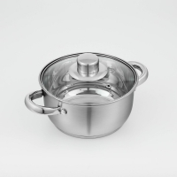 Кастрюля из нержавеющей стали Доляна &laquo;Гретте&raquo;, 1,6 л, d=16 см, с крышкой, капсульное дно, индукция