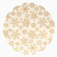 Новый год. Салфетки бумажные Art Bouquet Rondo"Золотые снежинки на бежевом", 3 слоя, d 32, 12 шт Новый год. Салфетки бумажные Art Bouquet Rondo"Золотые снежинки на бежевом", 3 слоя, d 32, 12 шт