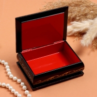 Шкатулка &laquo;Сирень&raquo;, черная, 8&times;10,5 см, лаковая миниатюра