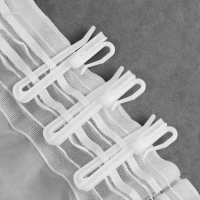 Крючок для штор, регулируемый, 7 &times; 2,3 &times; 0,5 см, 10 шт, цвет белый