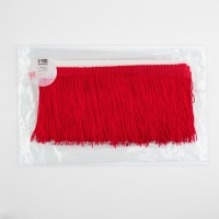 Тесьма декоративная &laquo;Бахрома&raquo;, 10 см, 5 &plusmn; 0,5 м, цвет красный