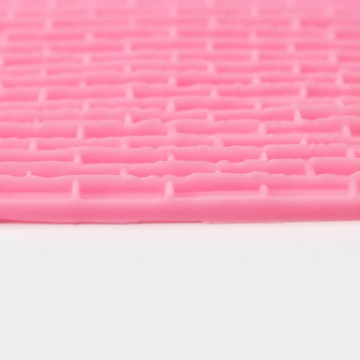 Молд Доляна &laquo;Кирпичная стена&raquo;, силикон, 10&times;10 см, цвет розовый