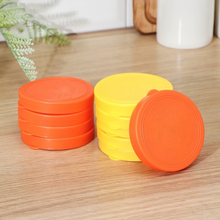 Нaбор хозяйственных крышек &laquo;Хозяюшкa&raquo;, 82 мм, 10 шт, цвет МИКС