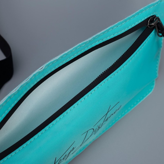 Сумка поясная для бега Keep Distance на молнии, цвет бирюзовый Сумка поясная для бега Keep Distance на молнии, цвет бирюзовый