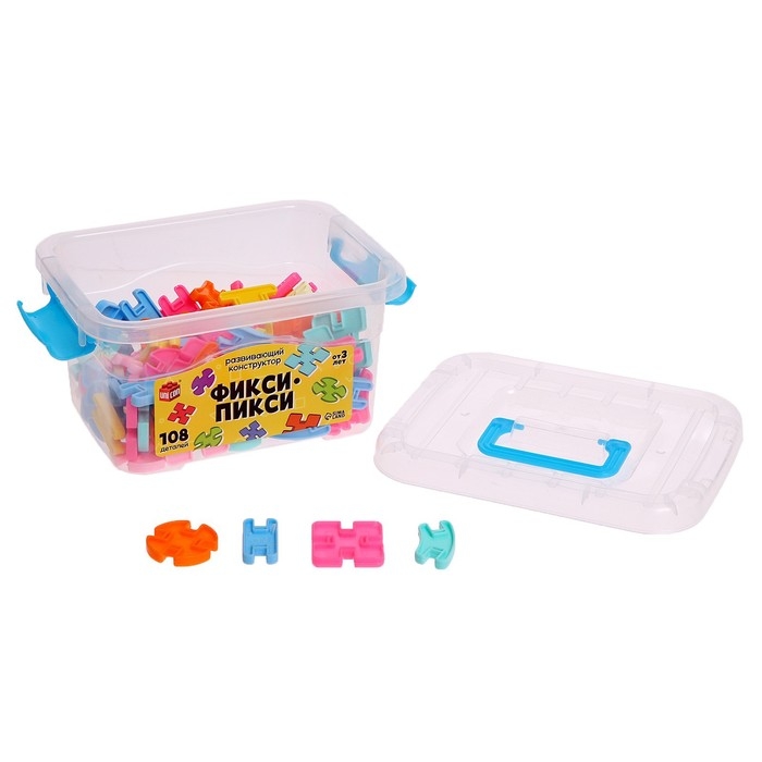 Конструктор &laquo;Фикси-пикси&raquo;, в контейнере, 108 деталей