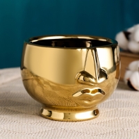 Кашпо "Дыхание" золотое, 12х12х10см Кашпо "Дыхание" золотое, 12х12х10см