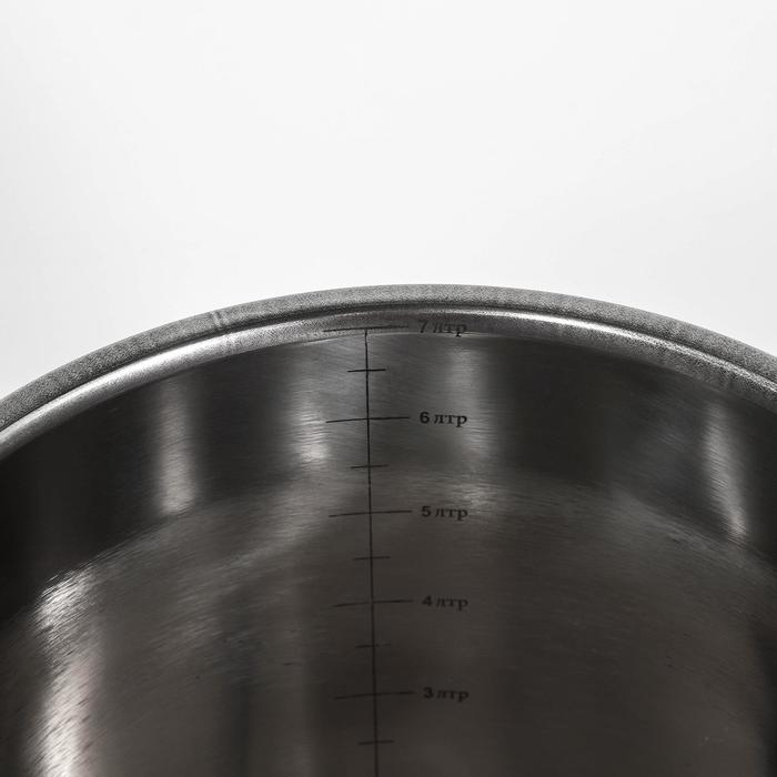 Ведро с крышкой, 7 л, мерная шкала, нержавеющая сталь Ведро с крышкой, 7 л, мерная шкала, нержавеющая сталь