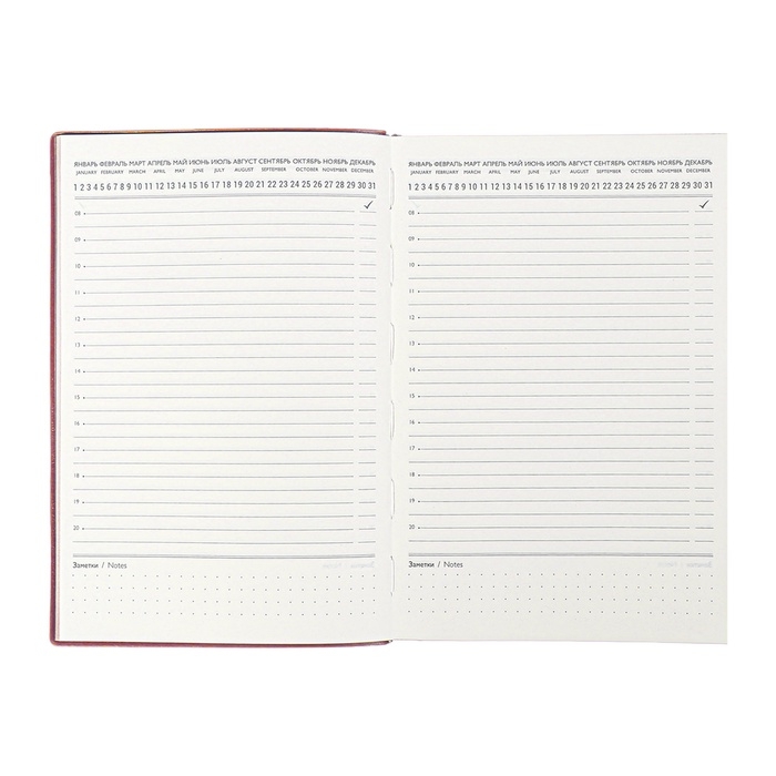 Ежедневник недатир А5 160л ESCALADA, мяг обл, иск кож, тис ф, ляс, кр бл 70г/м2, розовый