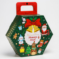 Подарочный набор развивающих тактильных мячиков &laquo;Новогодний подарок&raquo;, 7 шт., новогодняя подарочная упаковка, Крошка Я