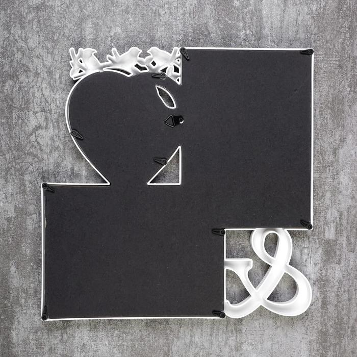 Фоторамка пластик на 3 фото 11х11, 13х18 см Фоторамка пластик на 3 фото 11х11, 13х18 см "Птицы на веточке" белая 29х29 см