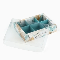 Коробка под 6 конфет с ячейками &laquo;Для тебя&raquo;, 10 х 14.5 х 3 см