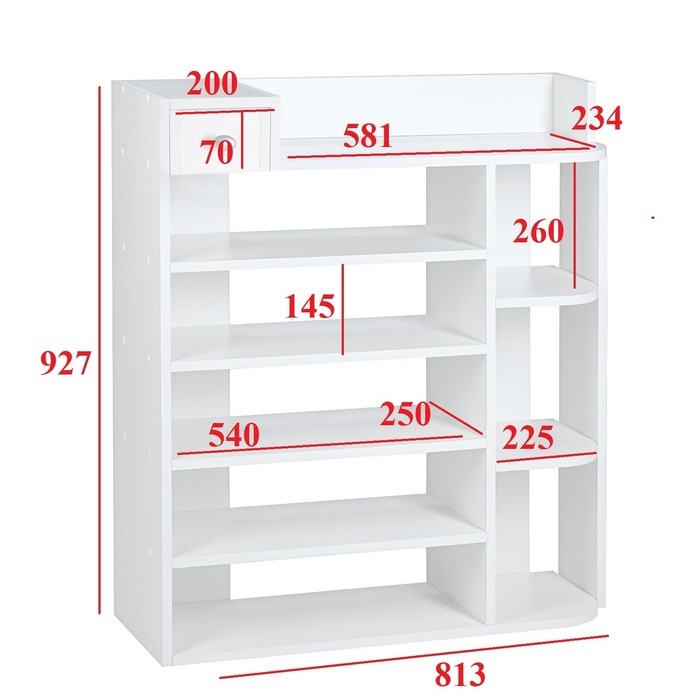 Стеллаж Остин №2, 813х250х927, Белый
