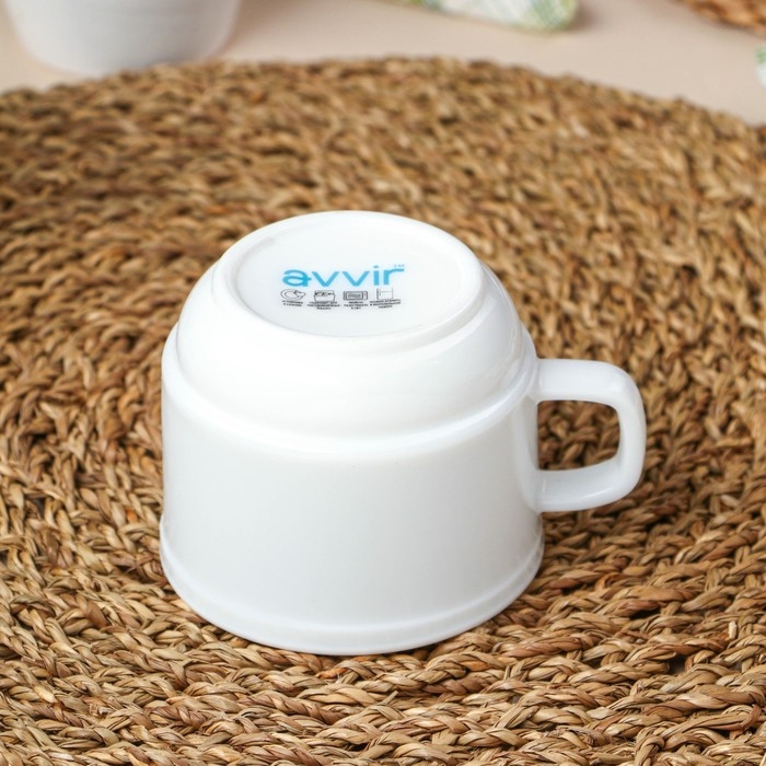Кружка Avvir &laquo;Грация&raquo;, 250 мл, стеклокерамика, цвет белый