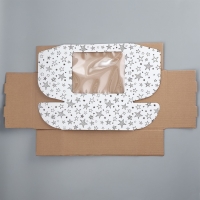 Коробка подарочная сборная с окном, упаковка, &laquo;Звезды&raquo;, белый ,27х10х21 см