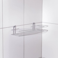 Полка для ванной прямая, 34&times;11,5&times;4,5 см, цвет хром