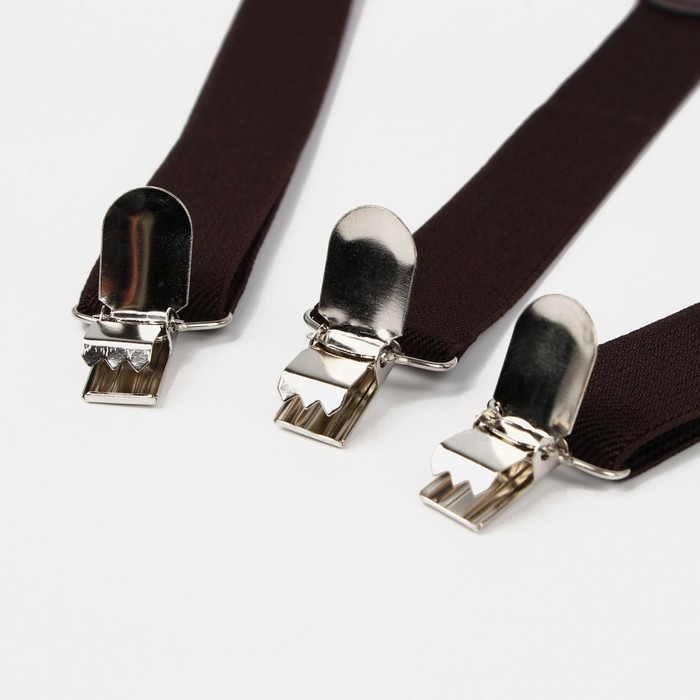 Подтяжки взрослые, ширина 2.5 см, цвет тёмно-коричневый Подтяжки взрослые, ширина 2.5 см, цвет тёмно-коричневый