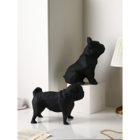 Набор фигур «Бульдог», геометрия, полистоун, 34 см, цвет черный Набор фигур «Бульдог», геометрия, полистоун, 34 см, цвет черный