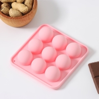 Форма для льда Доляна &laquo;Шары&raquo;, 10,5&times;10,5&times;2 см, 9 ячеек (d=1,9 см), цвет розовый