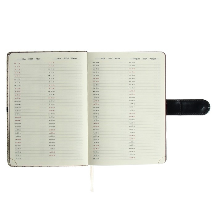 Ежедневник датированный 2024 A5 176 листов, deVENTE.Chelsea, твёрдая обложка из искусственной кожи, коричневый срез, магнитный хлястик, ляссе, кремовый блок 70 г/м2, бежевый