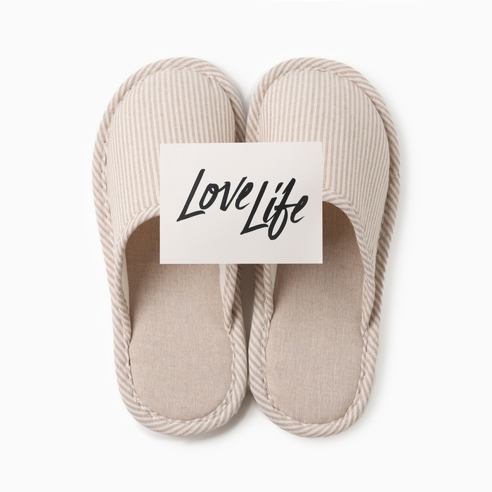 Тапочки женские, размер 36-37, цвет бежевый Тапочки женские, размер 36-37, цвет бежевый