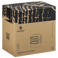 Посуда туристическая maclay, набор: кастрюля, сковородка, чайник, 2 стакана, приборы, карабин Посуда туристическая maclay, набор: кастрюля, сковородка, чайник, 2 стакана, приборы, карабин