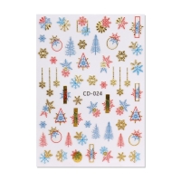 Новый год! Наклейки для ногтей &laquo;Елочки и снежинки&raquo;, цвет разноцветный