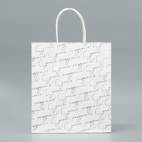 Пакет подарочный крафтовый, упаковка, &laquo;С днём рождения&raquo;, 22 х 25 х 12 см