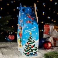 Новый год. Подарочная коробка "Лыжные гонки", 33 х 20 х 13 см.