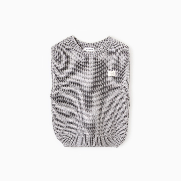 Жилет вязаный Крошка Я, рост 80-86 см, серый Жилет вязаный Крошка Я, рост 80-86 см, серый