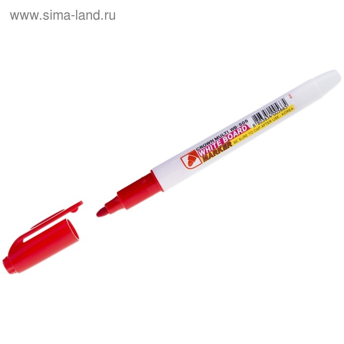 Маркер для белых досок 2.0 мм, Crown Multi Board Slim, пулевидный, красный